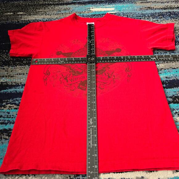 Delta Pro Weight Red Waylon Jennings Western Graphic T-shirt Size S - Picture 5 of 10